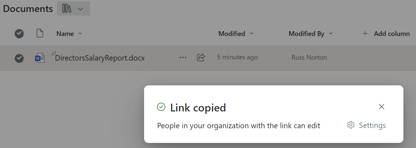 Image showing SharePoint sharing policies menu selection
