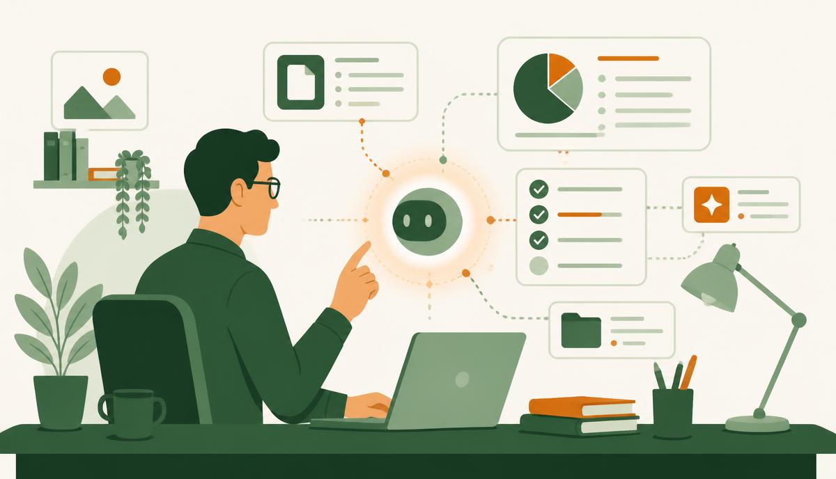 Illustration of Microsoft 365 Copilot Cowork acting as an AI digital co-worker