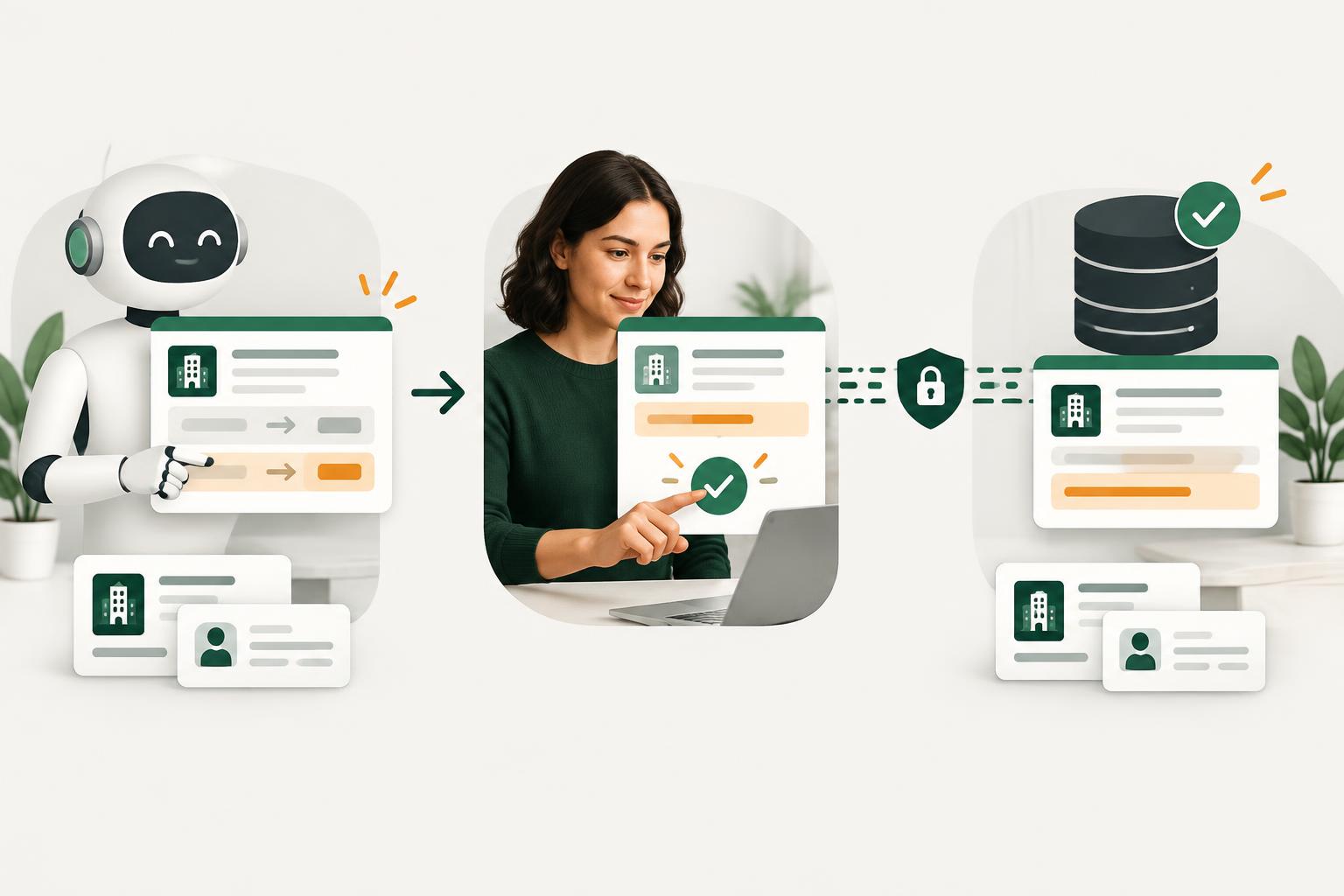 A user reviews and approves a Copilot action before an external system is updated